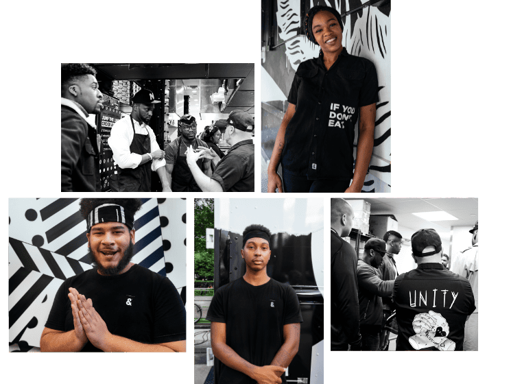 Come as you ar collage collage of &pizza employees